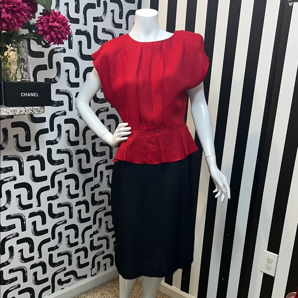All That Jazz Red Dress with Black Dots - Picture 1 of 6